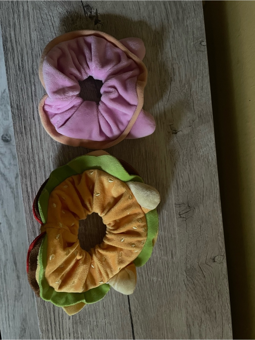 Aphmau Kids Plush Hair Scrunchies - Pink and Yellow Set